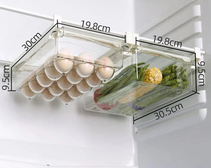 Fridge Drawer Box Eggs Fruit Vegetable Food Storage Slide Tray Case Refrigerator Divided Holder Hanging Shelf Kitchen Organizers