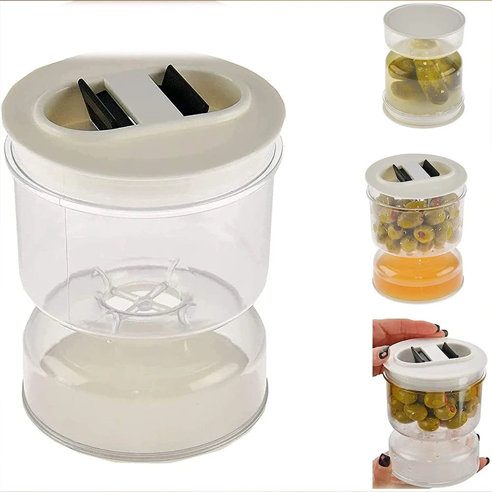 Kimchi Dry Wet Separation Tank Hourglass Design Pickles Jar Pickle Olives Cucumber Container for Home Kitchen Separator Tools