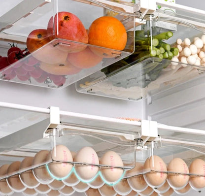 Fridge Drawer Box Eggs Fruit Vegetable Food Storage Slide Tray Case Refrigerator Divided Holder Hanging Shelf Kitchen Organizers