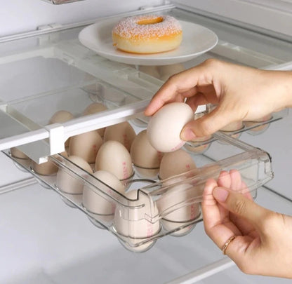 Fridge Drawer Box Eggs Fruit Vegetable Food Storage Slide Tray Case Refrigerator Divided Holder Hanging Shelf Kitchen Organizers