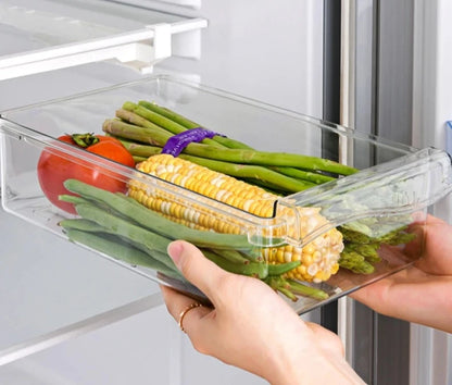 Fridge Drawer Box Eggs Fruit Vegetable Food Storage Slide Tray Case Refrigerator Divided Holder Hanging Shelf Kitchen Organizers